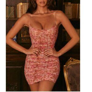 Oh Polly Fantasy Mesh Floral Mini Dress Women's Size 2